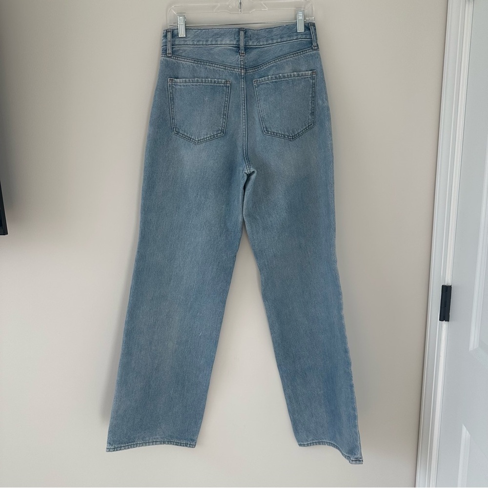 Express Women’s Wide Leg High Rise Jeans Classic Blue Casual Straight Size 4 - Picture 12 of 16